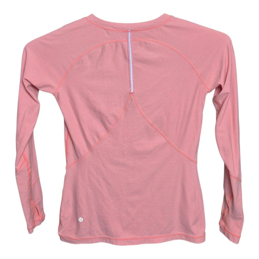 Lululemon Love Some Run Women's 10 Heathered Peach 1/4 Zip Pullover Top